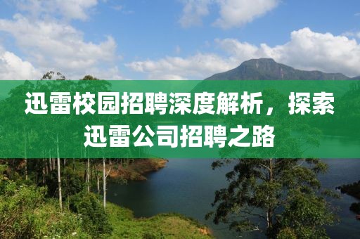 迅雷校园招聘深度解析，探索迅雷公司招聘之路