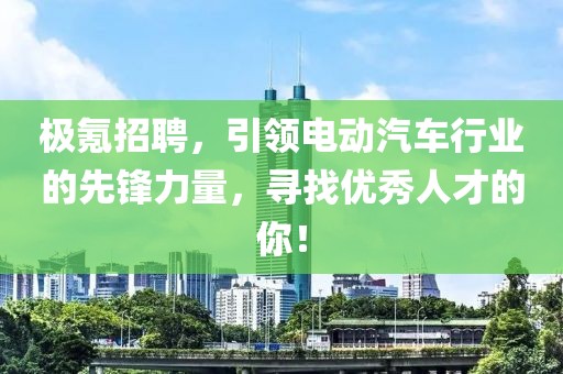 极氪招聘，引领电动汽车行业的先锋力量，寻找优秀人才的你！