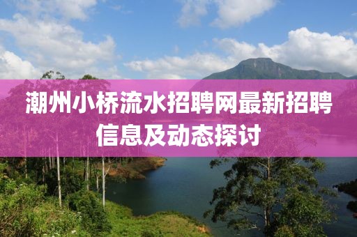 潮州小桥流水招聘网最新招聘信息及动态探讨