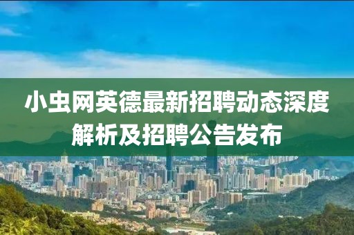 小虫网英德最新招聘动态深度解析及招聘公告发布